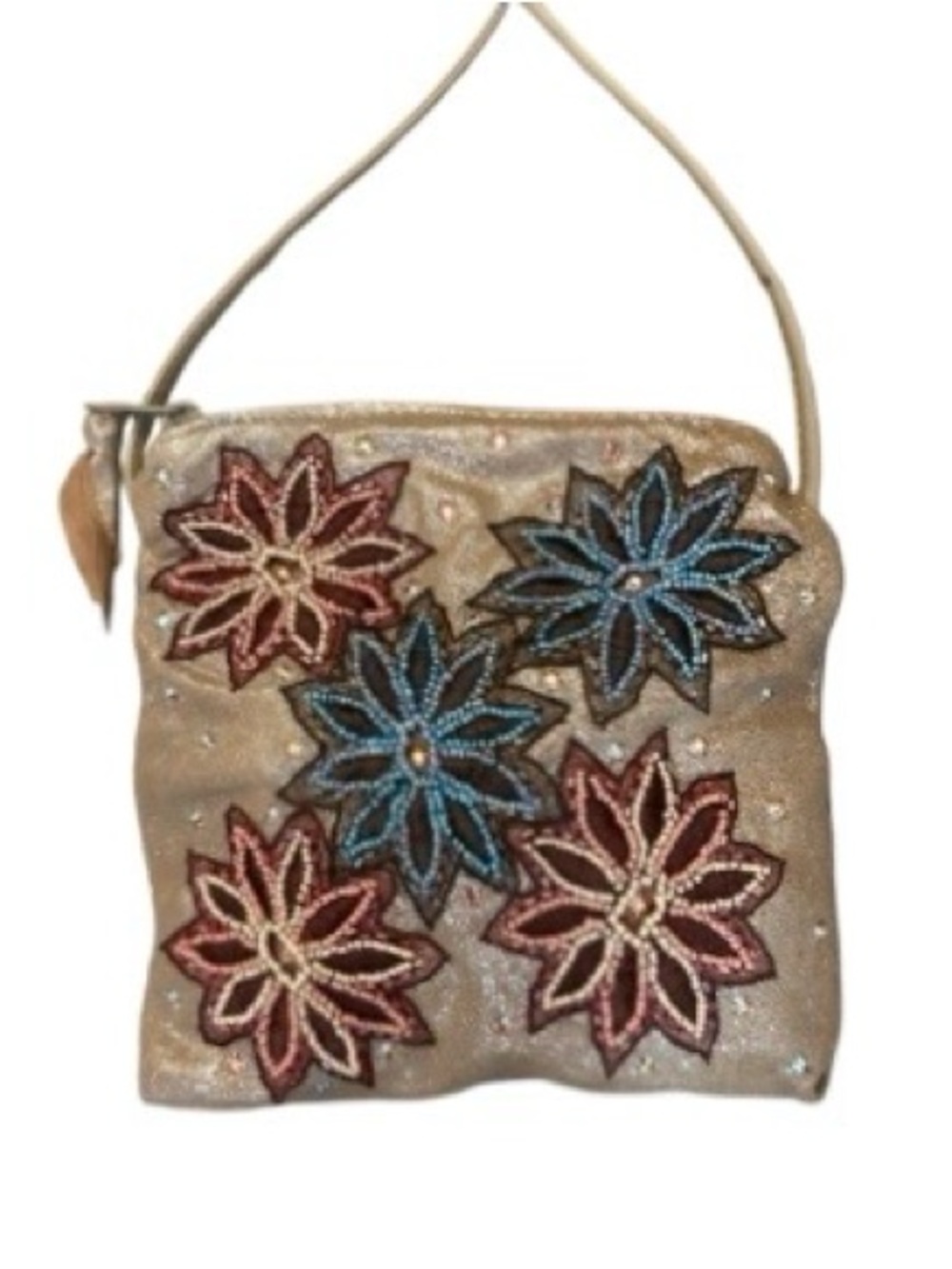 Rita Diana for Mylinka sequined floral small crossbody bag, metallic brown